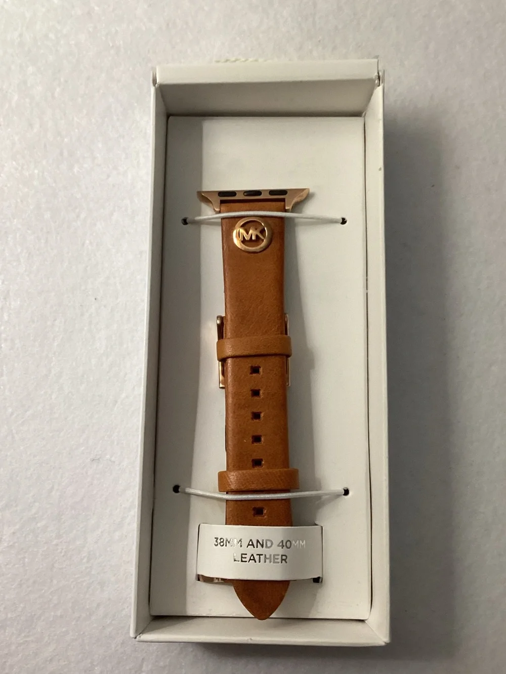 Michael Kors Logo Charm Leather 38-40mm Band for Apple Watch